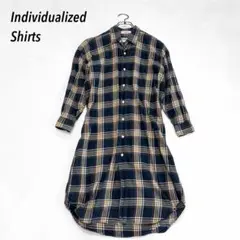 【Individualized Shirts】チェックシャツワンピースM 七分袖