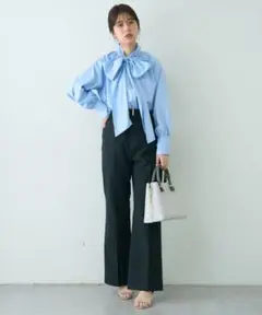 osono綿麻ハイウエストパンツ　natural couture