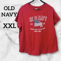 OLD NAVY 【XXL】赤 Tシャツ プリント カットソー 半袖 夏服