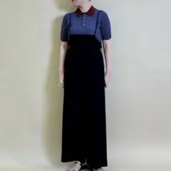 MACPHEE ポリエステルサッカー サロペット