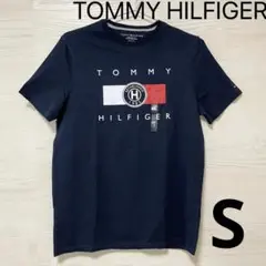 トミーヒルフィガー Tシャツ S 半袖 プリント ロゴ メンズ 綿 ネイビー