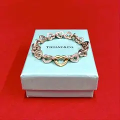 極 美品 保存箱 付き ティファニー ハート シルバー 金 ブレスレット
