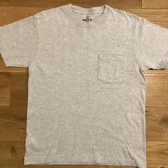 【美品】Hanesヘインズ 霜降りグレー　BEEFY-Ｔ　ポケット付　34-36