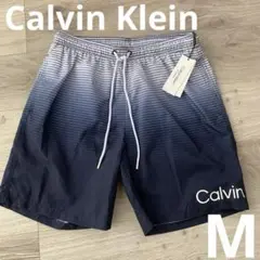 【新品】カルバンクライン USA メンズ 水着 M 白黒 下着グラデーション