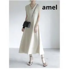 amel ベージュ ノースリーブ ワンピース