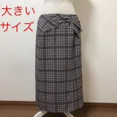ローズティアラ 大きいサイズ ロングスカート チェック デザイン 可愛い 上品