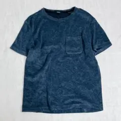 『Theory セオリー』パイル生地 半袖カットソー Tシャツ アメリカ製 紺