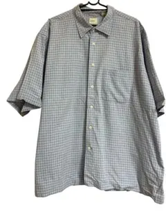 ARROW チェック柄 半袖シャツ　ブルー　XXL