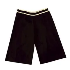 TIKI TIRAWA　ハーフニットパンツ 　ワイドパンツ　黒　大きいゆったり