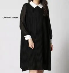 【美品】CAROLINA GLASER 定価1.6万　シアープリーツワンピース