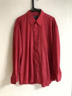 古着 IMPERIAL 長袖 無地シャツ 赤 レッド 17 1/2 ビンテージ