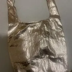 ゴールド ナイロン エコバッグ 折りたたみ式