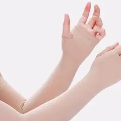 アームカバー　フリー　ベージュ　UVカット　スキンカラー　男女兼用　　Y