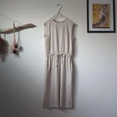 BEIGE, ノンスリーブワンピース 日本製 アイボリー