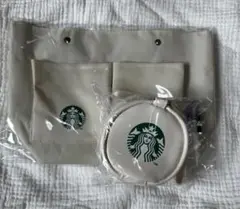 Starbucks コインケース・小銭入れ ホワイト　 ミニトートバッグ２点