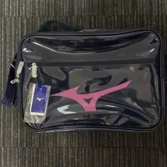 【ミズノ】エナメルバッグL　ネイビー×マゼンタ　新品