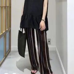 LEPSIM レプシィム　マルチストライプ　お洒落パンツ　ニットパンツ　伸縮　F