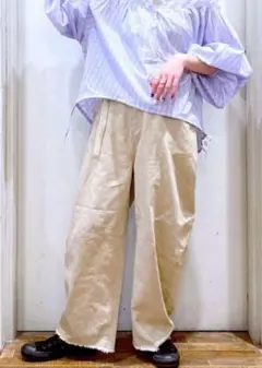 ニコアンド セルフカットバレルパンツ M