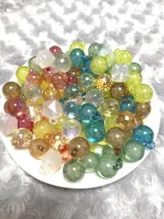 丸カン付き　カラフルプラスチックビーズセット