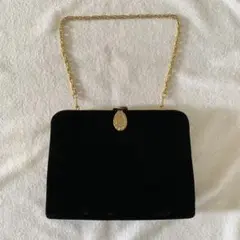 ゴールドチェーン ベルベットバッグ パーティーバッグ 黒