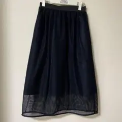 美品！透け感スカート　メッシュ　ネイビー　Lサイズ