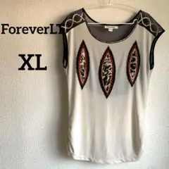 ForeverLT 【XL 】ホワイト 半袖 トップス