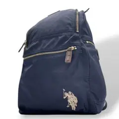 ユーエスポロアッスン　バックパック　紺　ロゴ刺繍　リュック　A4収納　s14