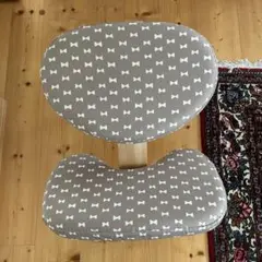 バランスチェアカバー　バランスイージーカバー　バランスラボ　グレージュリボン柄