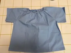 キッズ　半袖スモック100 水色