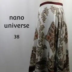 nano universe　スカーフプリントイレヘムスカート 　38 　ボルドー