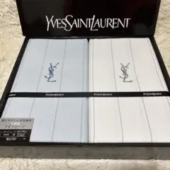 美品　イブサンローラン　タオル　イヴ・サンローラン綿100%ロゴ入りドビーシーツ