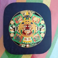 ビンテージ メキシカン サンストーン アステカカレンダー 壁掛けプレート