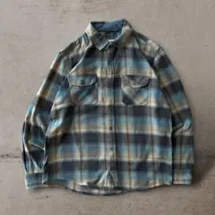 希少TALLWOODSオンブレチェックフランネルシャツUS古着好配色M