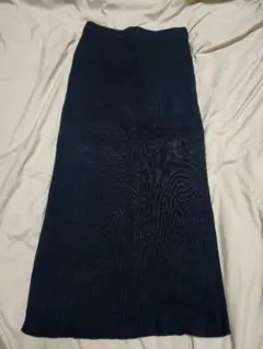 ニットタイトロングスカート ブラック