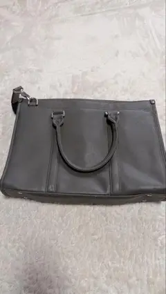 グレー レザー ビジネスバッグ