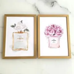 アートポスター CHANEL シャネル 香水 フラワー 花 水彩 イラスト