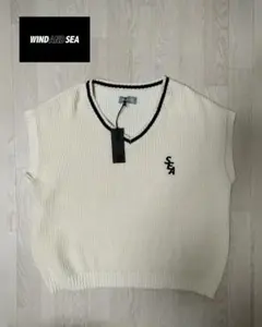 ウィンダンシー/チルデンニットベストSIZE XLビッグシルエット/新品タグ付き