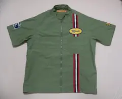 Claudy Boy 半袖　ライダーズジャケット オリーブグリーン　ワッペン