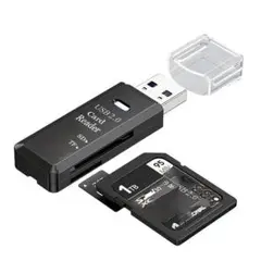 SD/マイクロ カードリーダー　 USB2.0 　2in1 ブラック 　1個