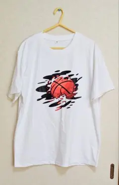 メンズ　バスケット　Tシャツ　白 Mサイズ(JP•XLサイズ)