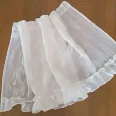 最終セール！　素敵なホワイトフリルカフェカーテン　中古品