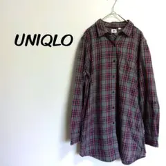 UNIQLOユニクロ チェックシャツ チュニック サイズL 秋物