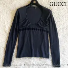 13グッチ GUCCI カシミヤ100% ニットソー カットソー ウエストリボン