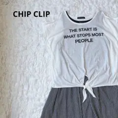 CHIPCLIP ワンピース セットアップ レイヤード ストライプ 裏地付き