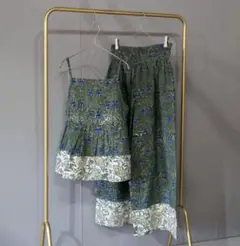 nioki 2tone pants ニウーキ インド ブロックプリント