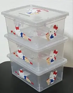【3個セット】ハローキティ 収納ボックス