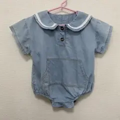 セーラー襟ロンパース★ ライトブルー
