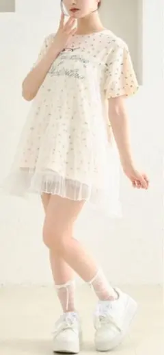 【あかちゃすコラボアイテム】チュールTシャツワンピース