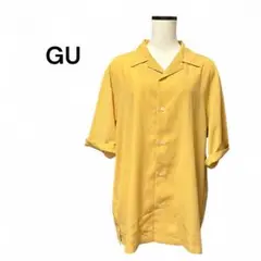 【美品】GU ドレープシャツ 半袖 人気イエロー Mオーバーサイズ春夏秋