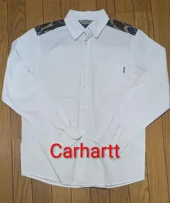 美品　Carhartt ホワイト長袖シャツ カモフラージュ　Мサイズ